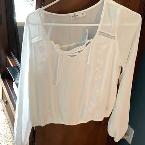 White Hollister Patterned Top